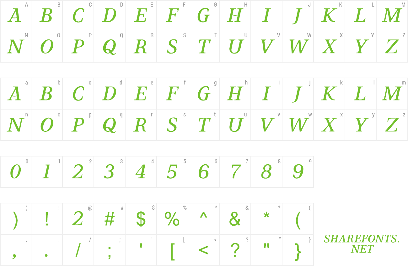 Font The Italic Font preview